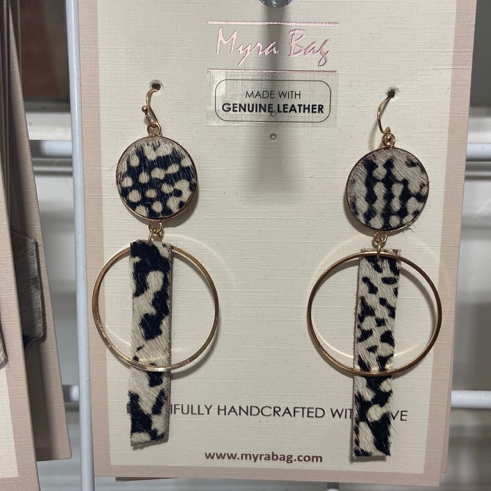 Genuine leather earrings